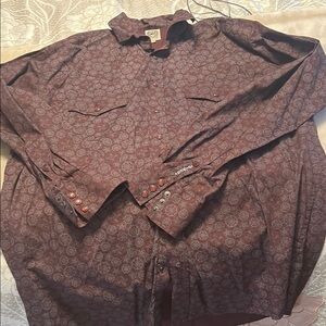 Cinch Men's Burgundy Patterned Shirt